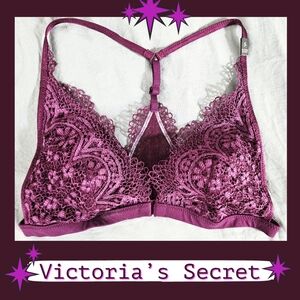 Victoria's Secret - Wine Lace Front-Close Bralette